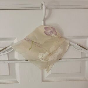 Sheer Purple Flower Scarf